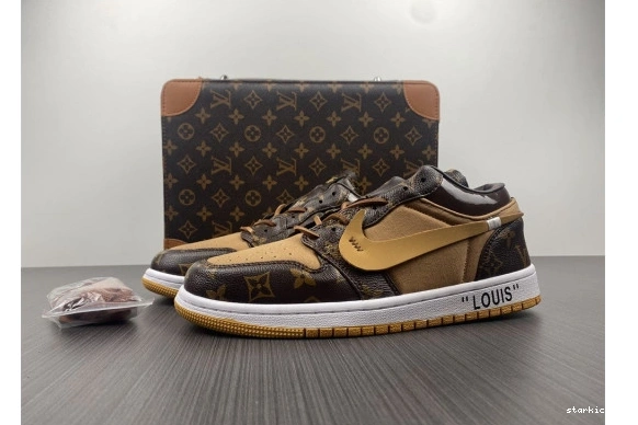 AIR WHITE-LouiV Top -LouiV 1 O-W (WITH CASE) Low JORDAN 0124